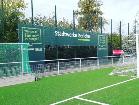 Großformatbanner aus Mesh für Stadtwerke Iserlohn