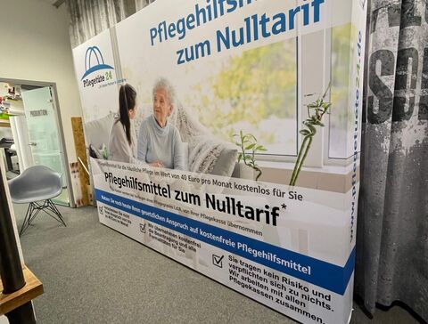 POP UP mit Textilbespannung für Pflegetüte24 in Letmathe