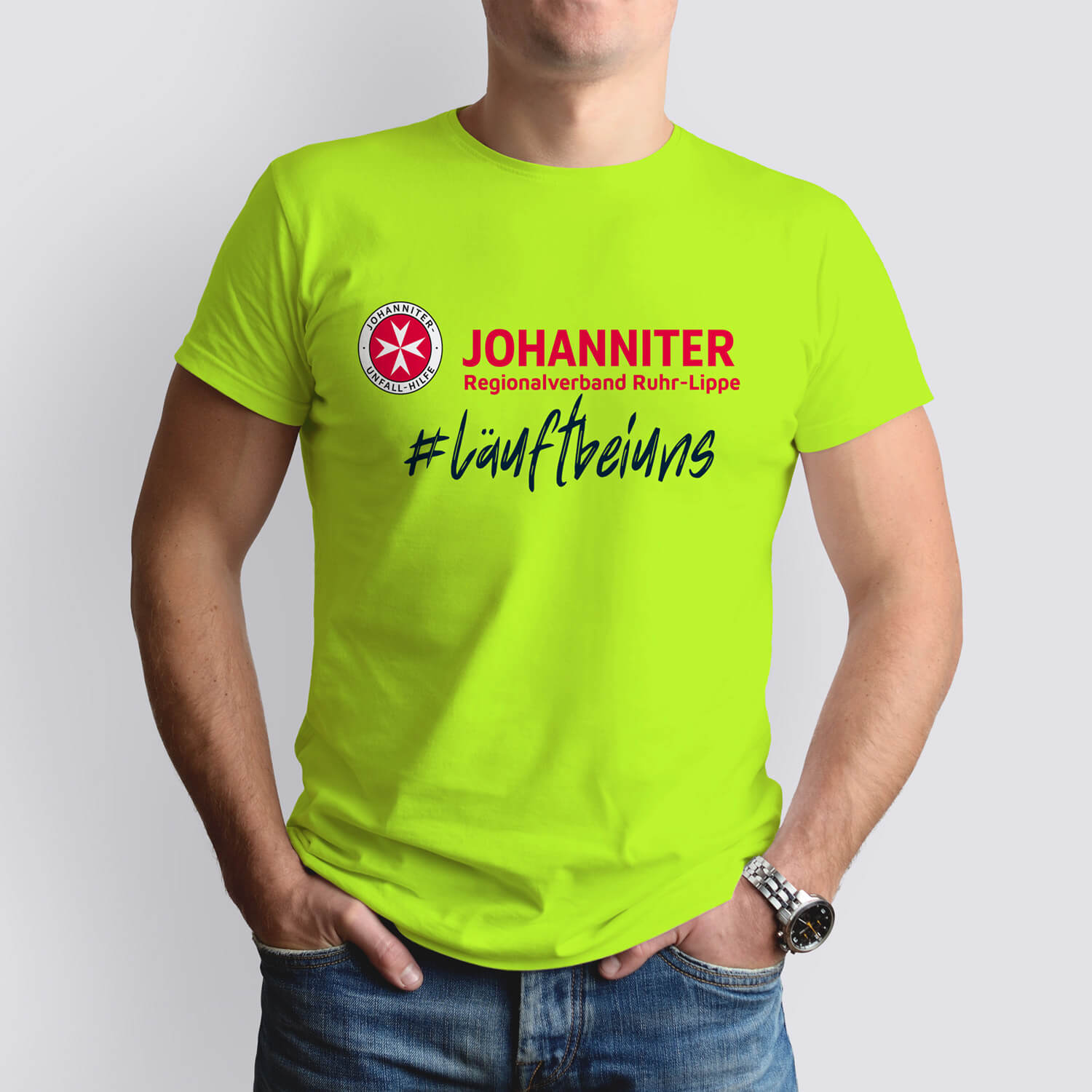 Johanniter Image Bekleidung - #läuft bei uns T-Shirt